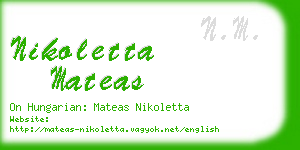 nikoletta mateas business card